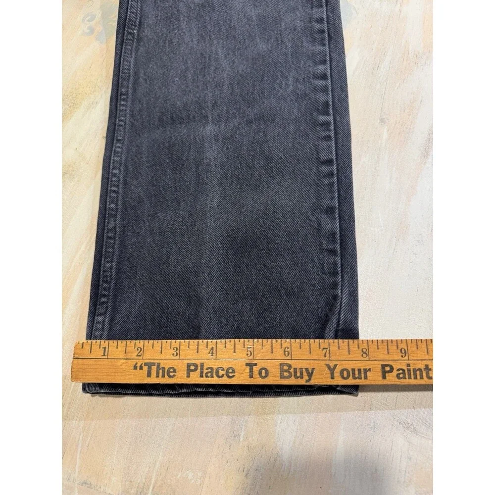 Harley Davidson Jeans Mens 36x34 Black Denim Straight Leg Biker Moto Vintage